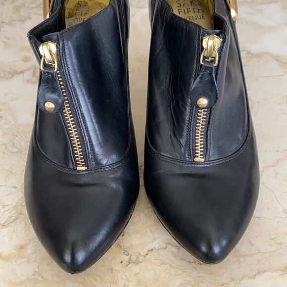 Saks Fifth Avenue Leather Heeled Booties - Picture 6 of 13